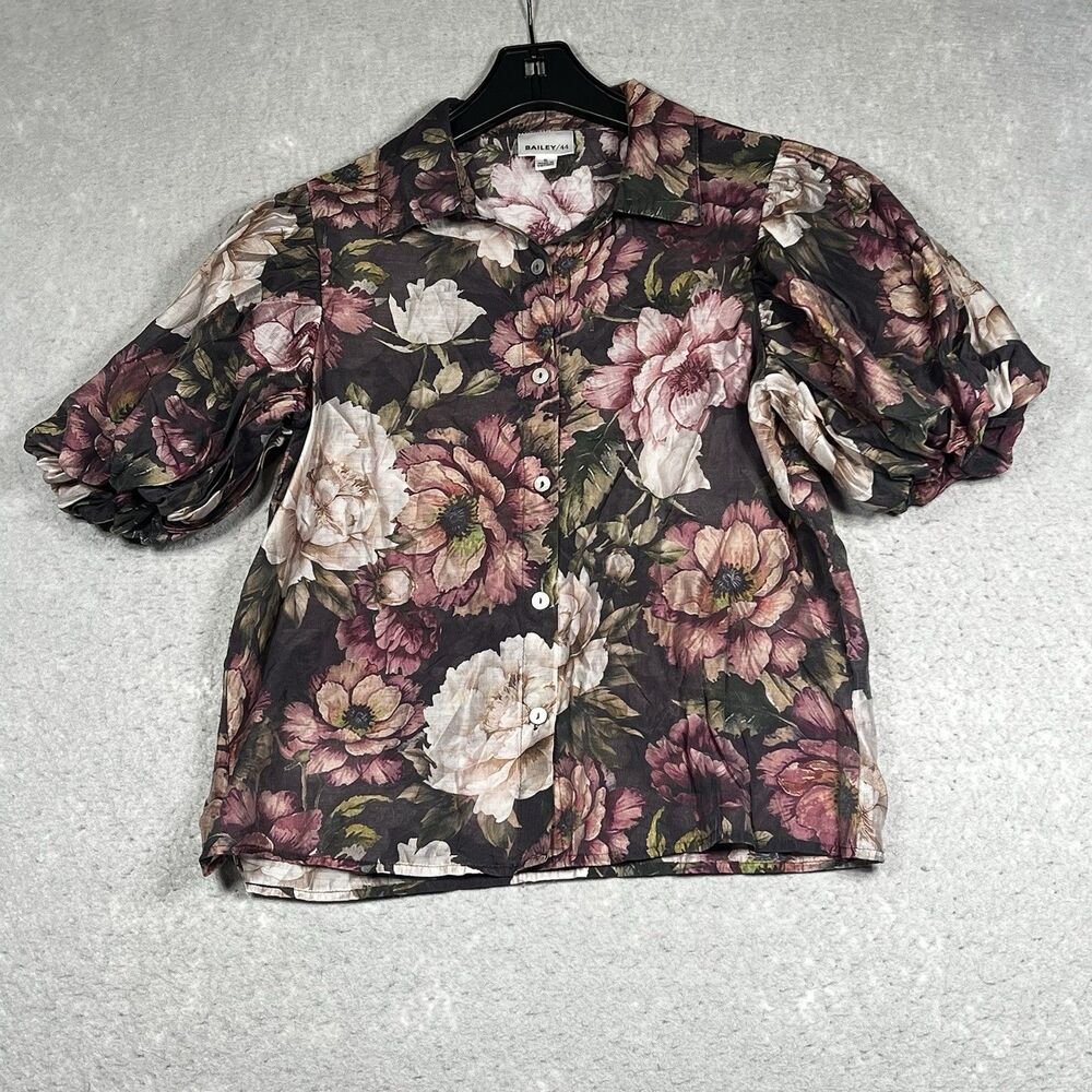 Bailey 44 Blouse Women’s Size Small Multicolored Floral Button Down Top
